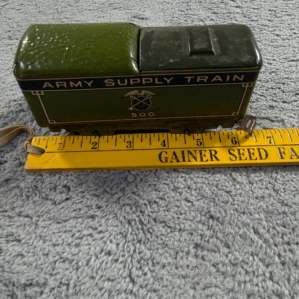 Vintage Marx Army Supply Train 500 Tin Litho O Scale Military Car Green